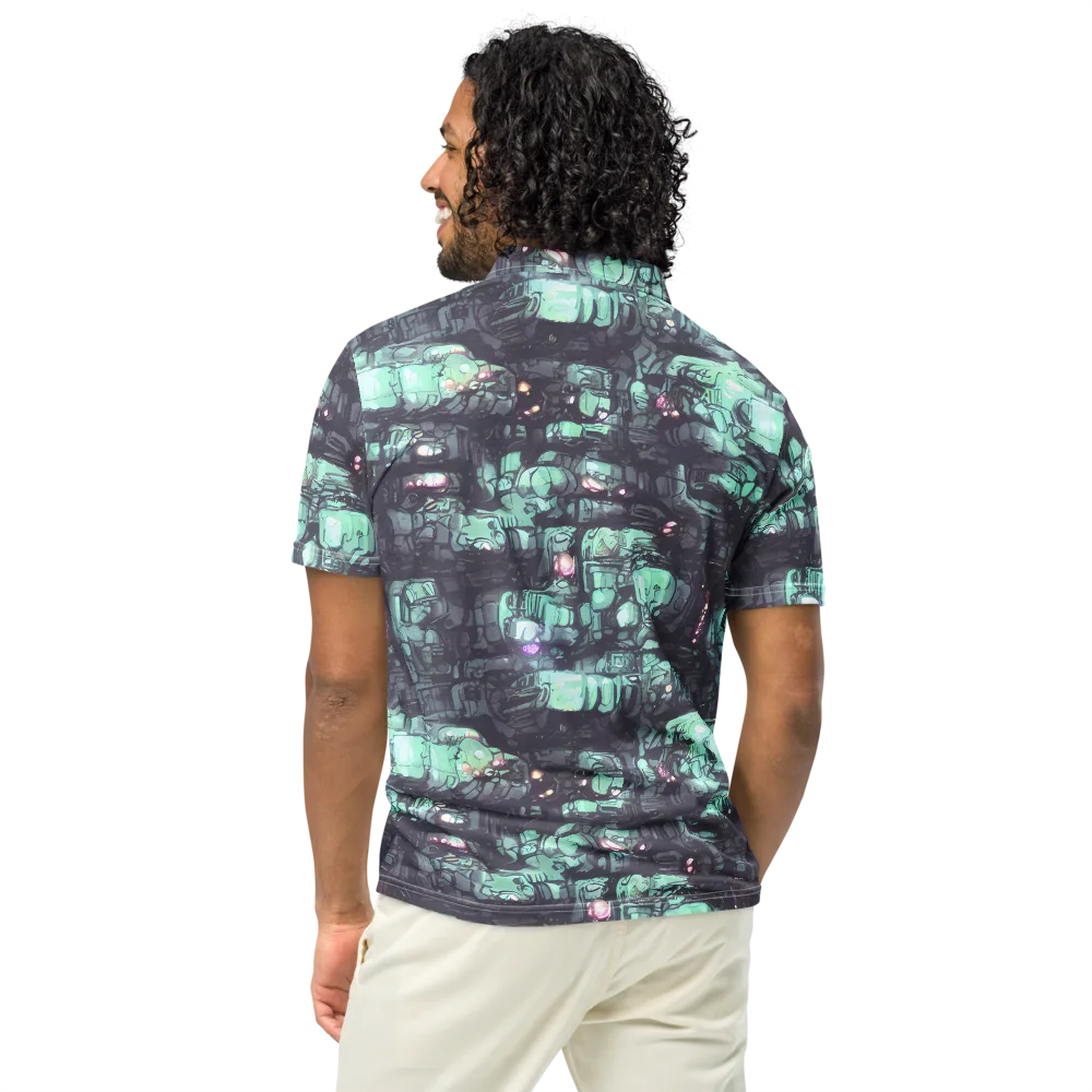 Neon Underworld on Men's Slim Fit Polo Shirt — Back