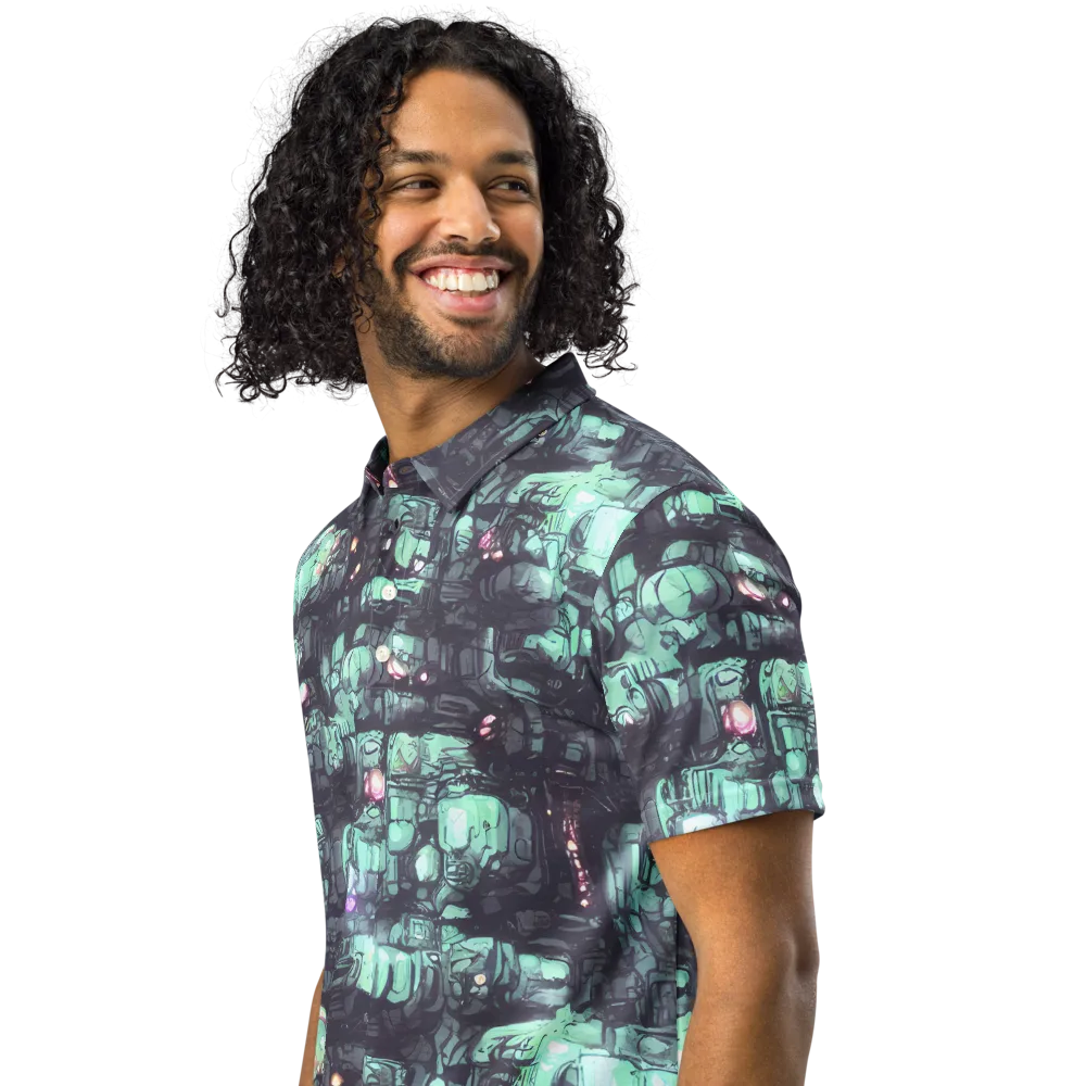 Neon Underworld on Men's Slim Fit Polo Shirt — Left Front