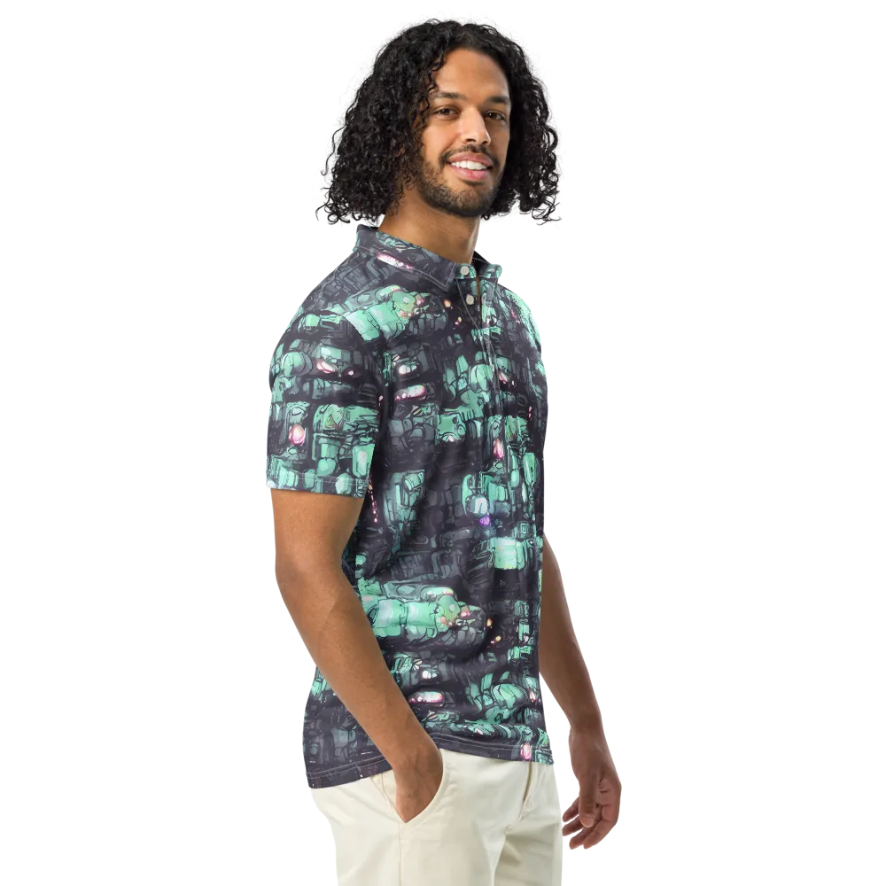 Neon Underworld on Men's Slim Fit Polo Shirt — Right Front