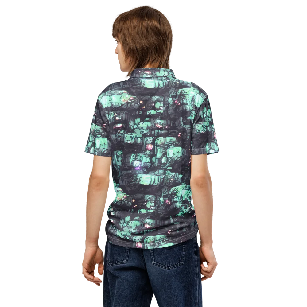 Neon Underworld on Men's Slim Fit Polo Shirt — Back