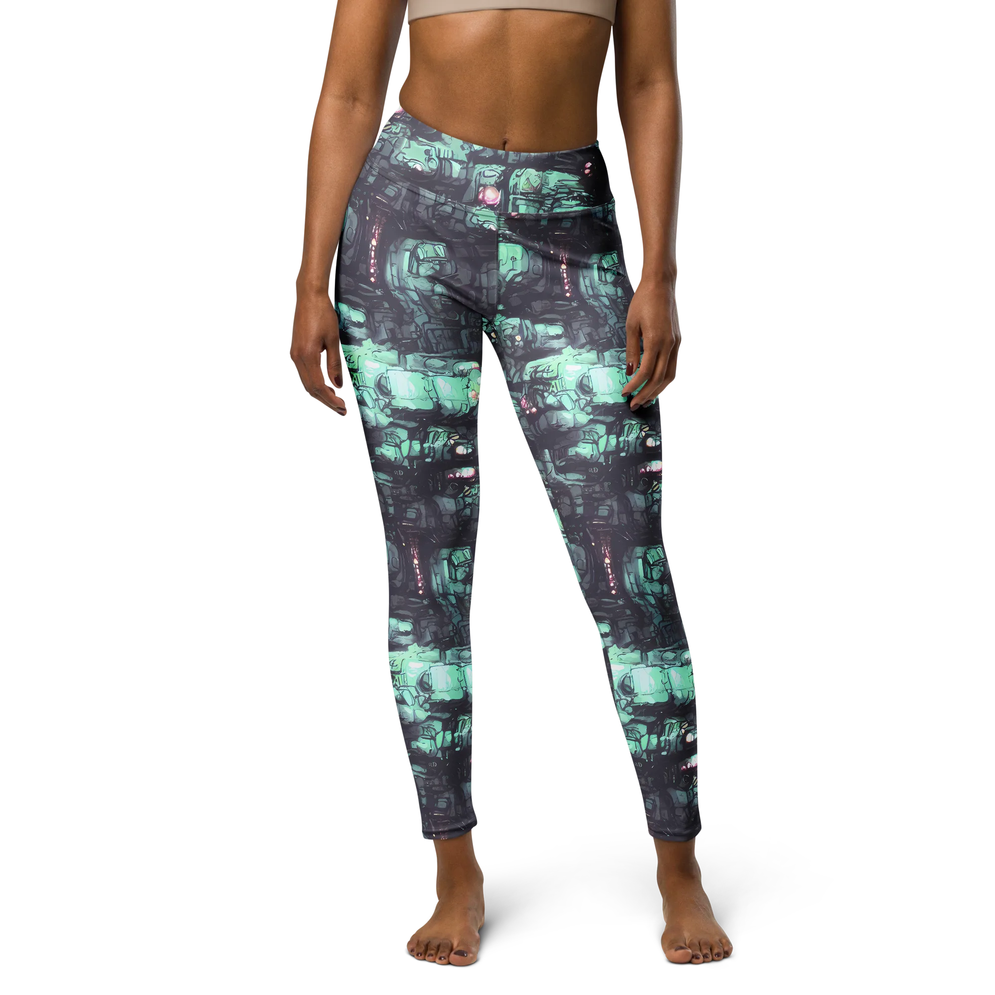 Neon Underworld on Yoga Leggings — Front
