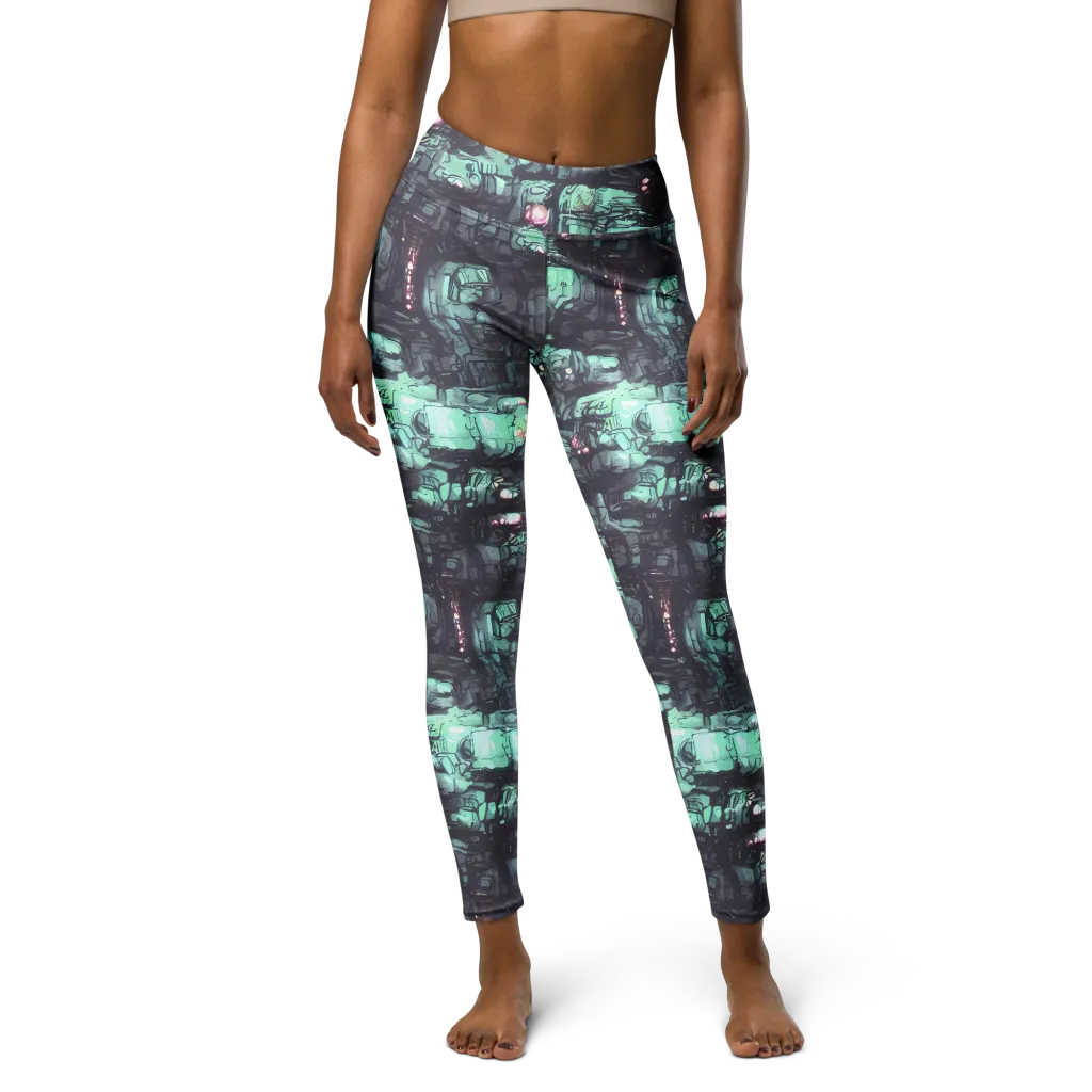 Neon Underworld on Yoga Leggings — Front