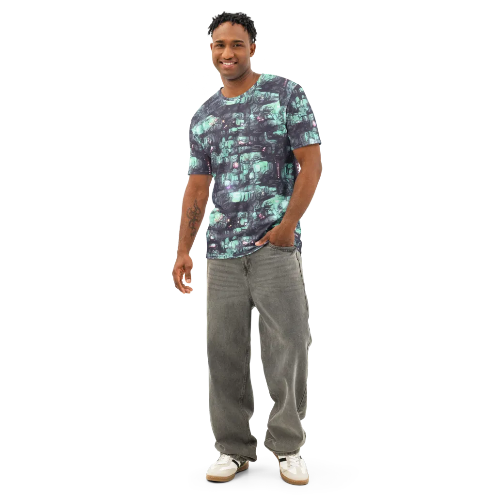 Neon Underworld on Men's Cotton Crew Neck T-Shirt — Front