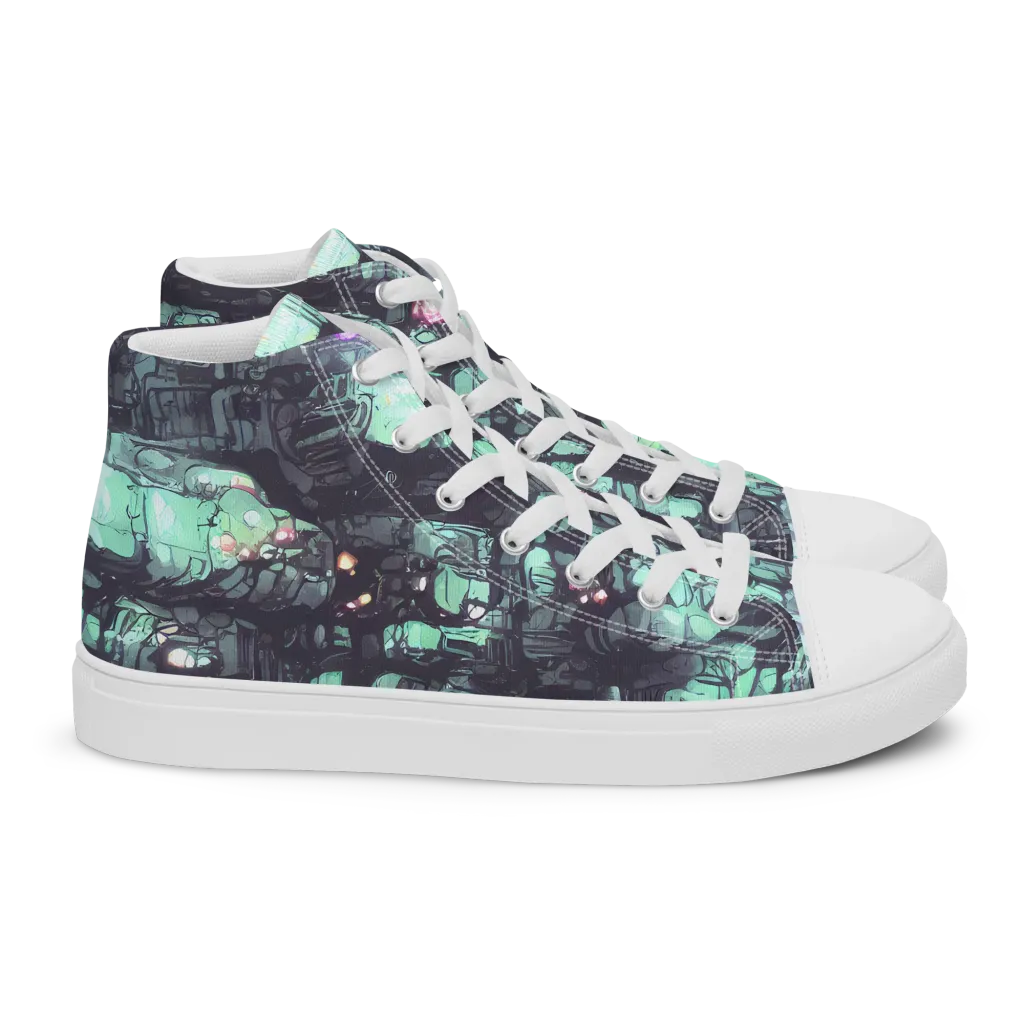 Neon Underworld on Women's High Top Canvas Shoes — Right