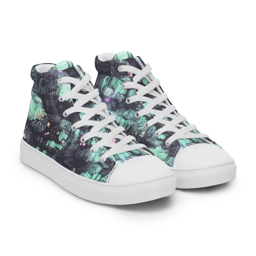 Neon Underworld on a Women's High Top Canvas Shoes