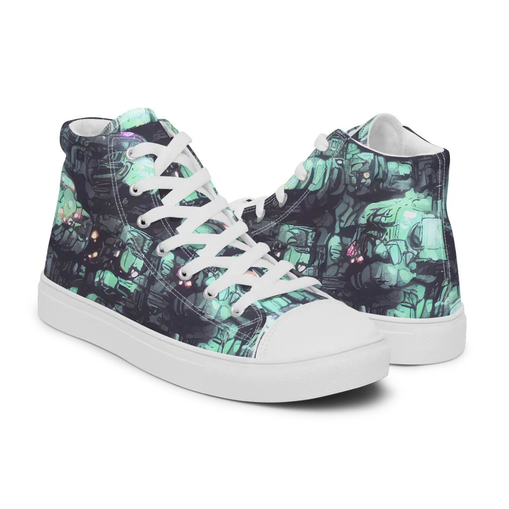 Neon Underworld on Women's High Top Canvas Shoes — Right