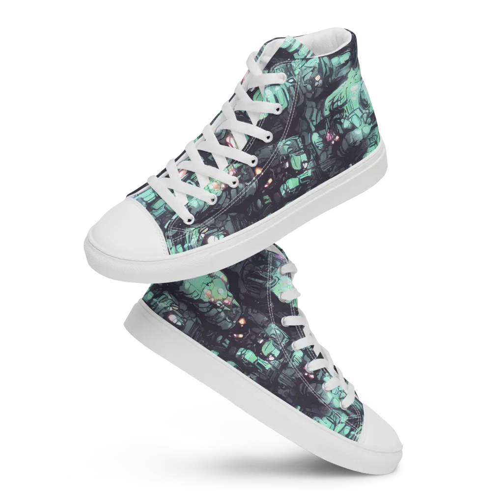 Neon Underworld on Women's High Top Canvas Shoes — Front
