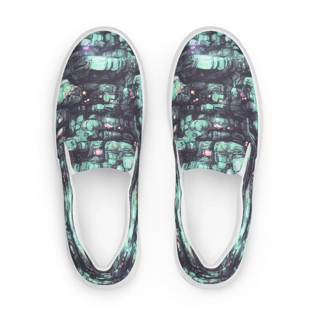 Neon Underworld on Men's Slip-On Canvas Shoes — Front