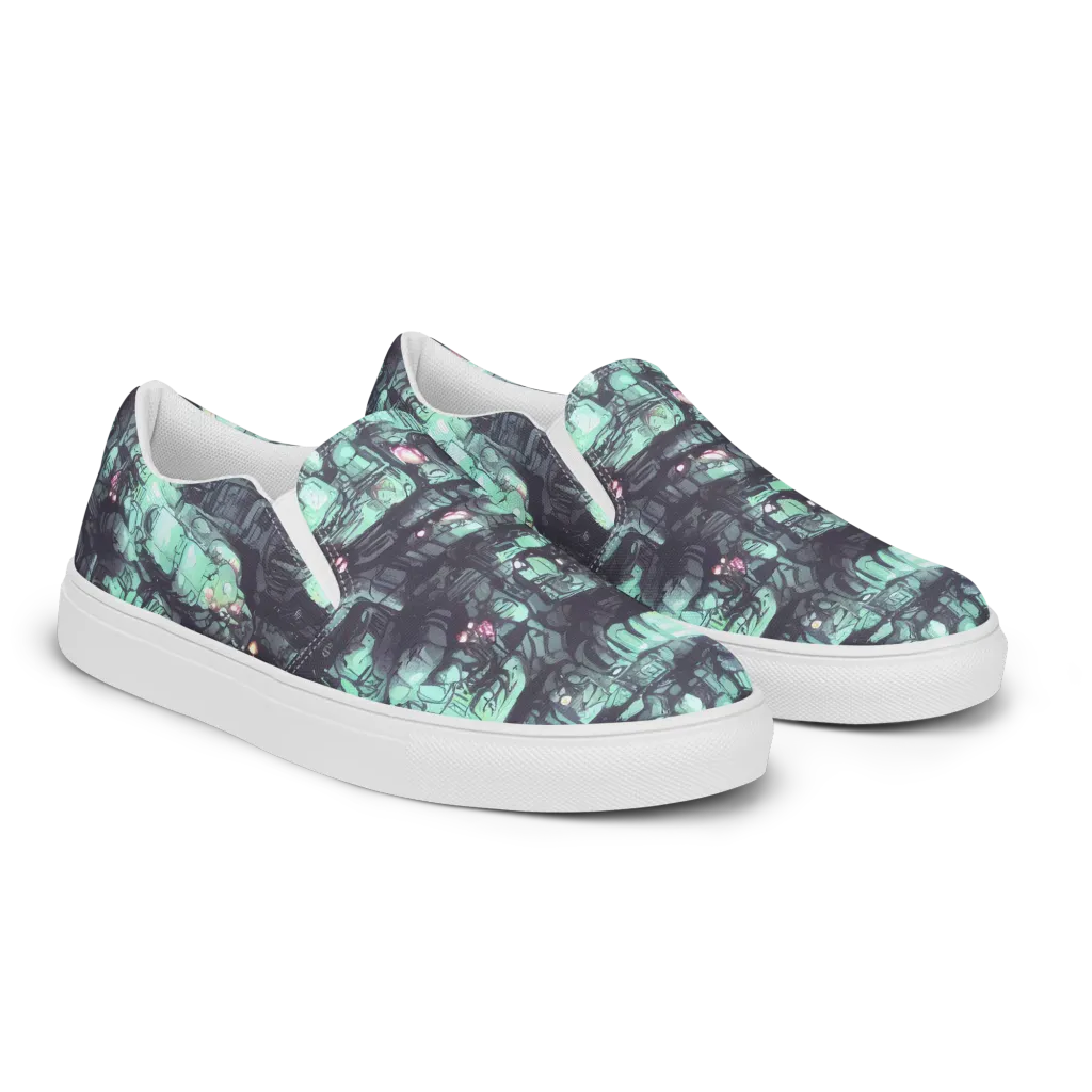 Neon Underworld on Men's Slip-On Canvas Shoes — Right Front