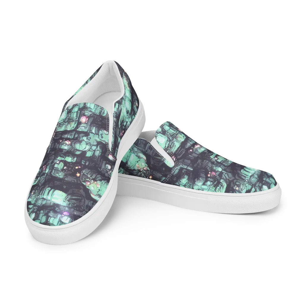 Neon Underworld on Men's Slip-On Canvas Shoes — Left Front
