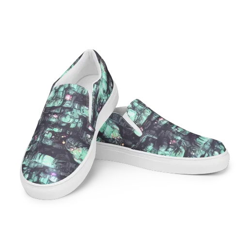 Neon Underworld on a Men's Slip-On Canvas Shoes