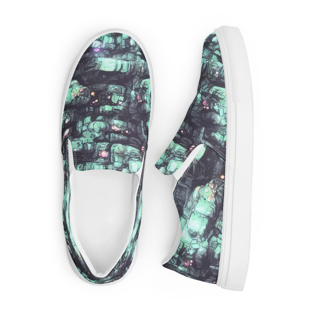 Neon Underworld on Men's Slip-On Canvas Shoes — Front
