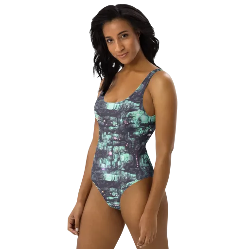 Neon Underworld on a One-Piece Swimsuit