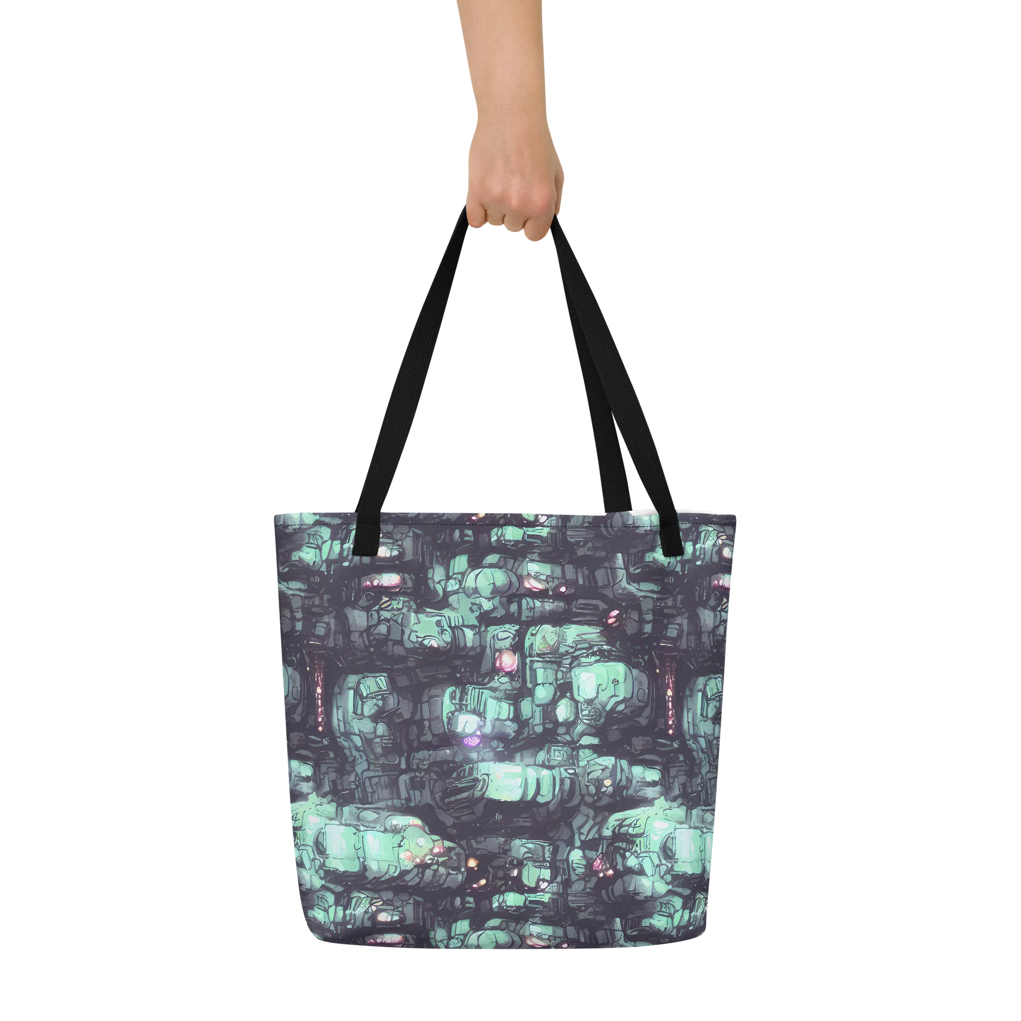 Neon Underworld on Large Tote Bag W/ Pocket — Front