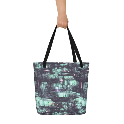 Neon Underworld on a Large Tote Bag W/ Pocket