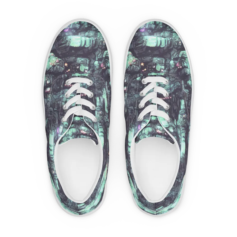 Neon Underworld on Men's Lace-Up Canvas Shoes — Front
