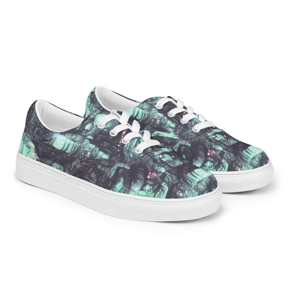 Neon Underworld on Men's Lace-Up Canvas Shoes — Right Front
