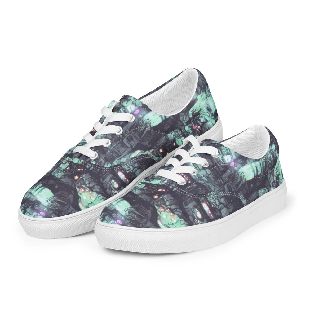 Neon Underworld on Men's Lace-Up Canvas Shoes — Left Front
