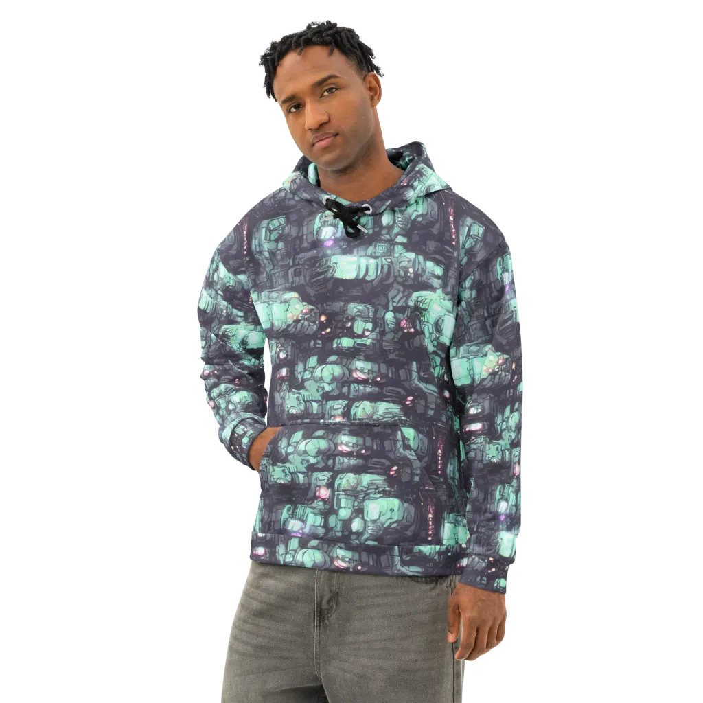 Neon Underworld on Cotton Hoodie — Left Front