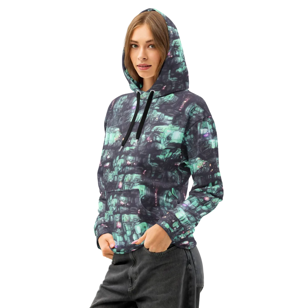 Neon Underworld on Cotton Hoodie — Left Front