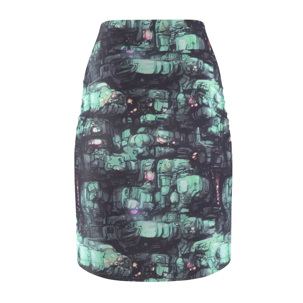 Neon Underworld on Pencil Skirt — Back