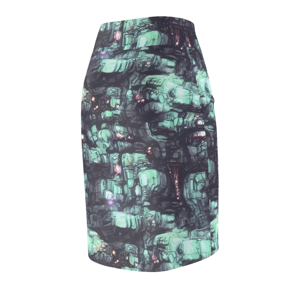 Neon Underworld on Pencil Skirt — Back Side