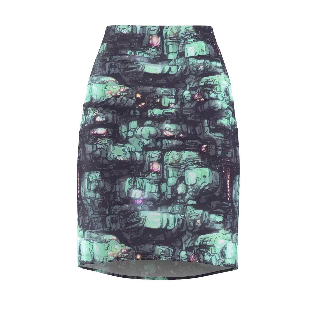 Neon Underworld on Pencil Skirt — Front