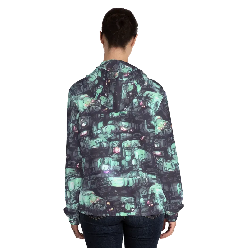 Neon Underworld on Women's Full-Zip Hoodie — Back On Person