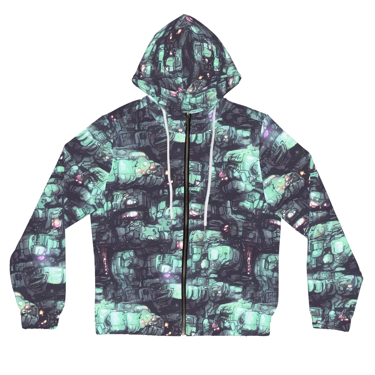Neon Underworld on Women's Full-Zip Hoodie — Front