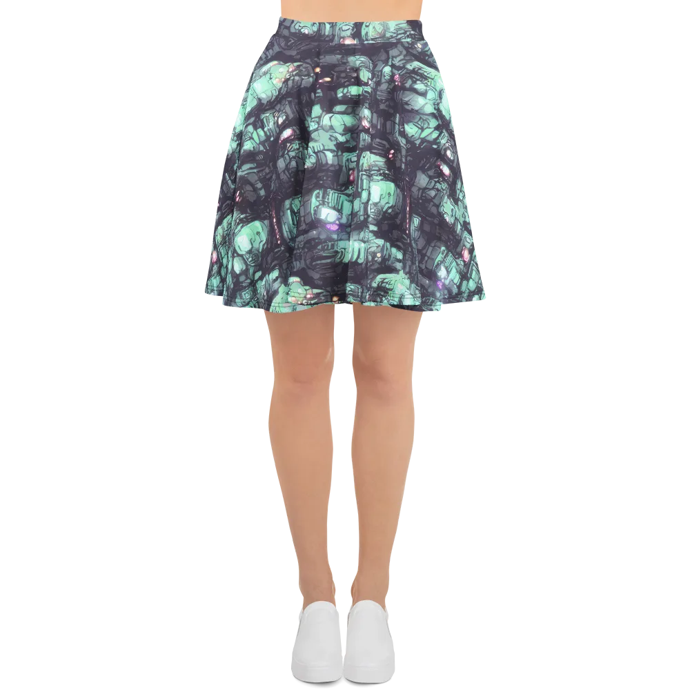 Neon Underworld on Skater Skirt — Front