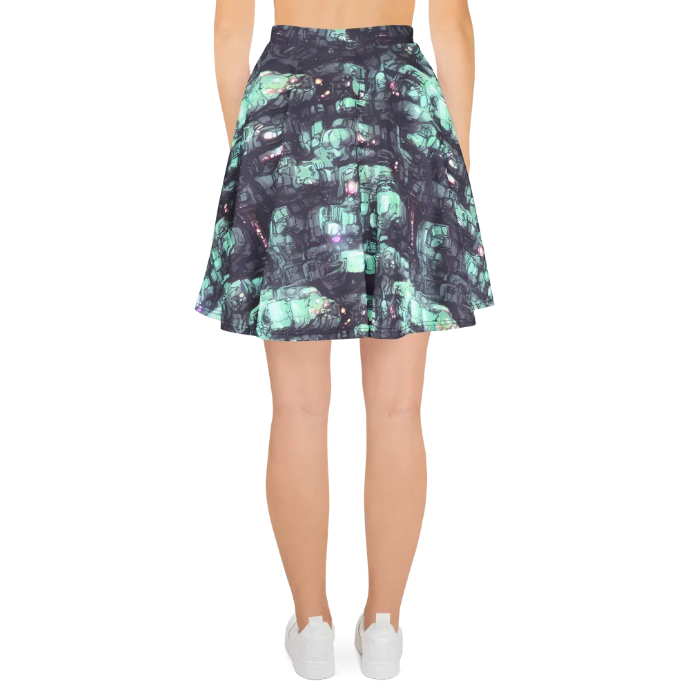 Neon Underworld on Skater Skirt — Back
