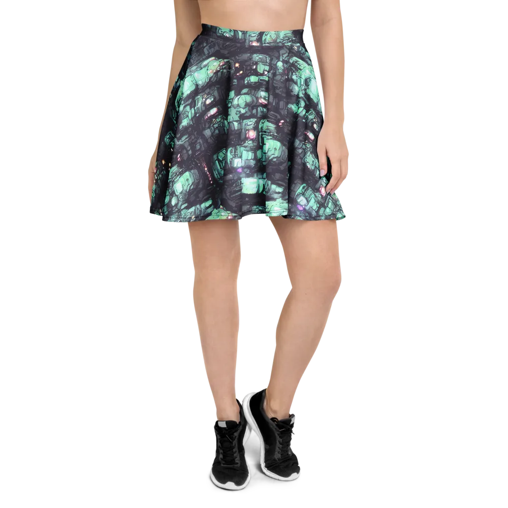 Neon Underworld on Skater Skirt — Front