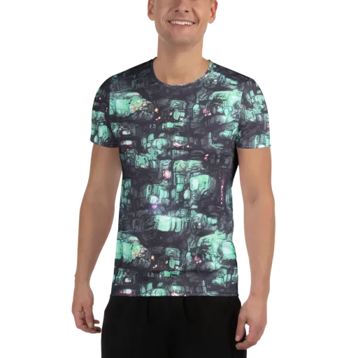 Neon Underworld on a Men's Athletic T-Shirt