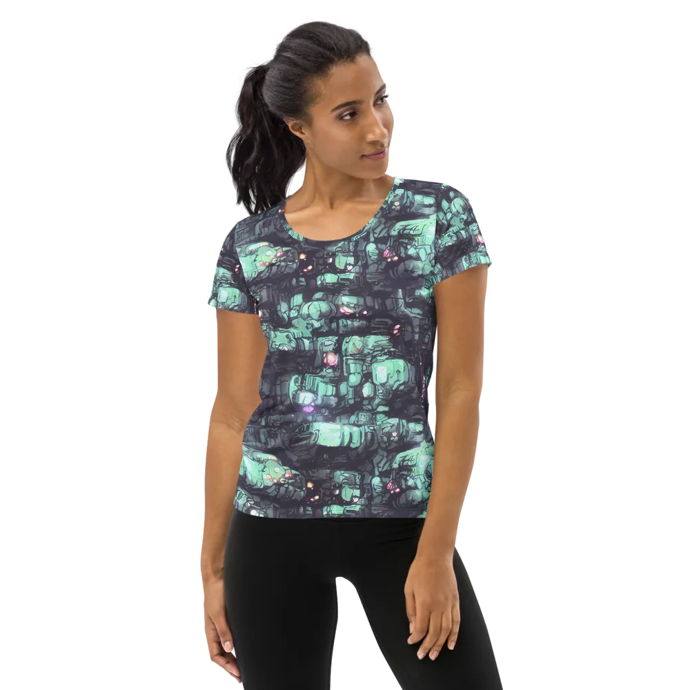 Neon Underworld on Women's Athletic T-Shirt — Front