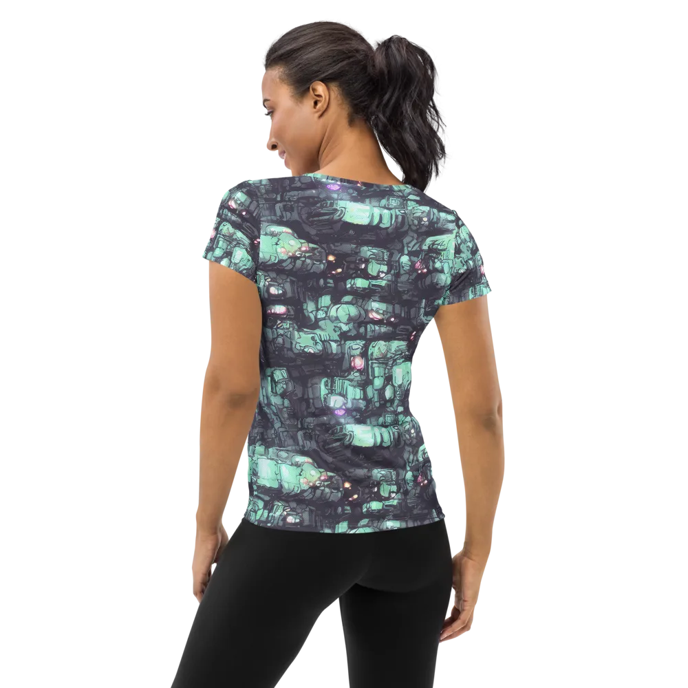 Neon Underworld on Women's Athletic T-Shirt — Back