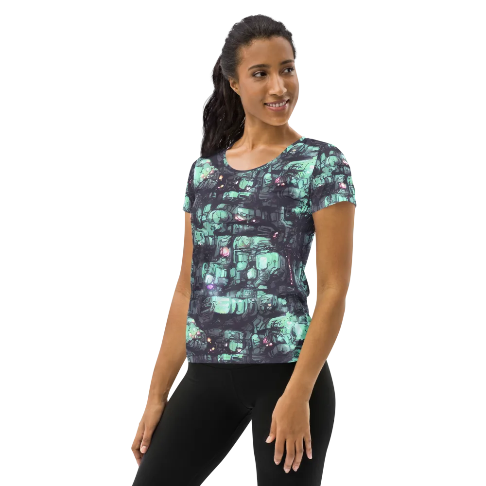 Neon Underworld on Women's Athletic T-Shirt — Left