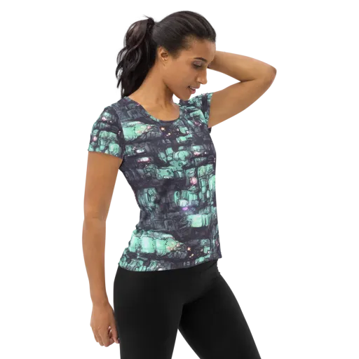 Neon Underworld on a Women's Athletic T-Shirt