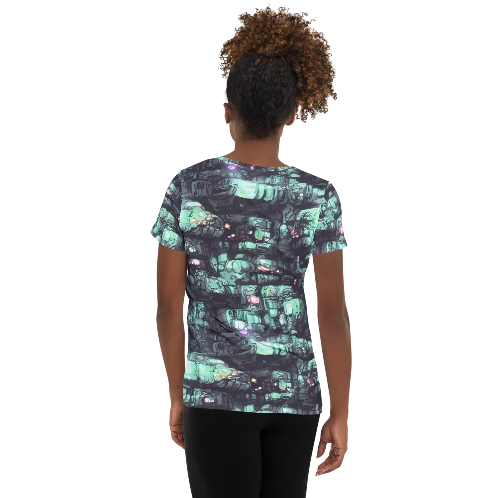Neon Underworld on Women's Athletic T-Shirt — Back