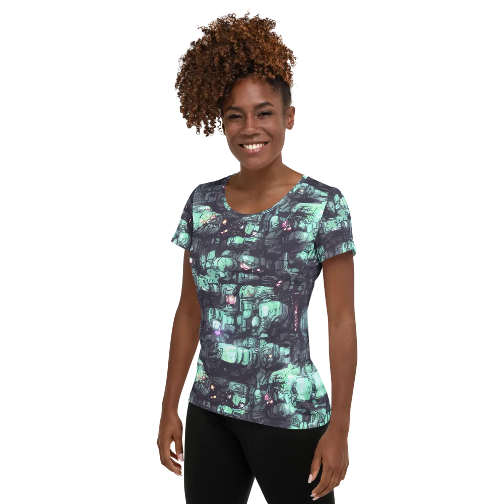 Neon Underworld on Women's Athletic T-Shirt — Left