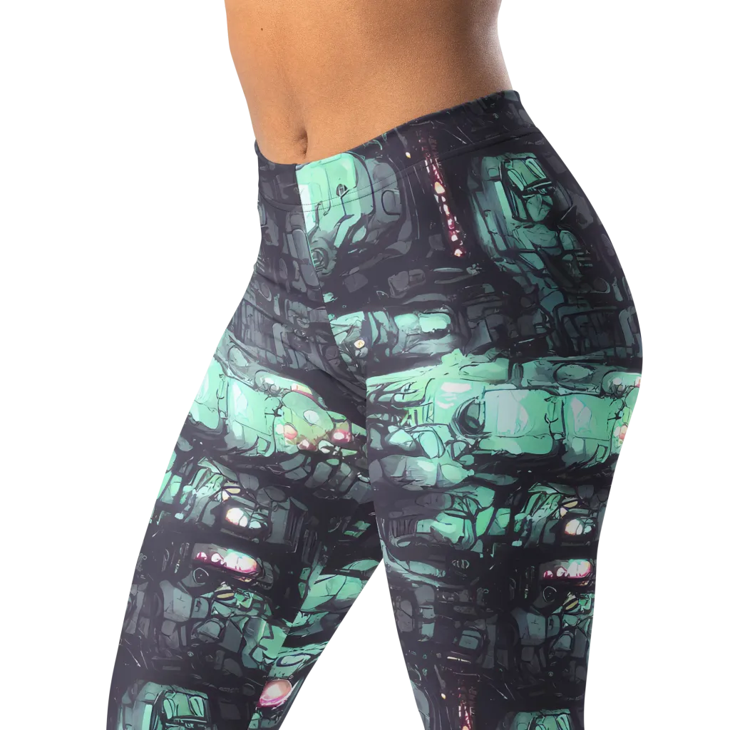 Neon Underworld on Leggings — Left Front
