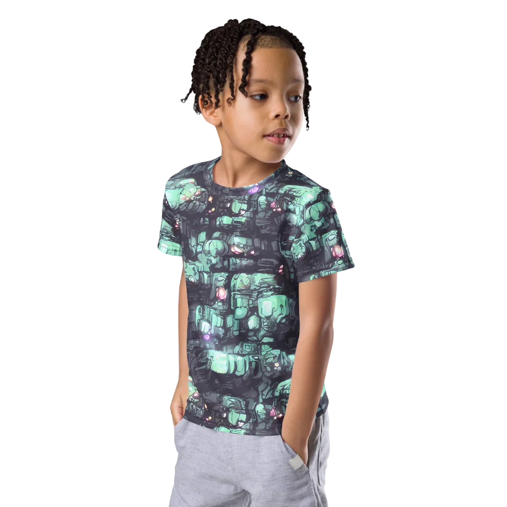 Neon Underworld on Kids Crew Neck T-Shirt — Left Front