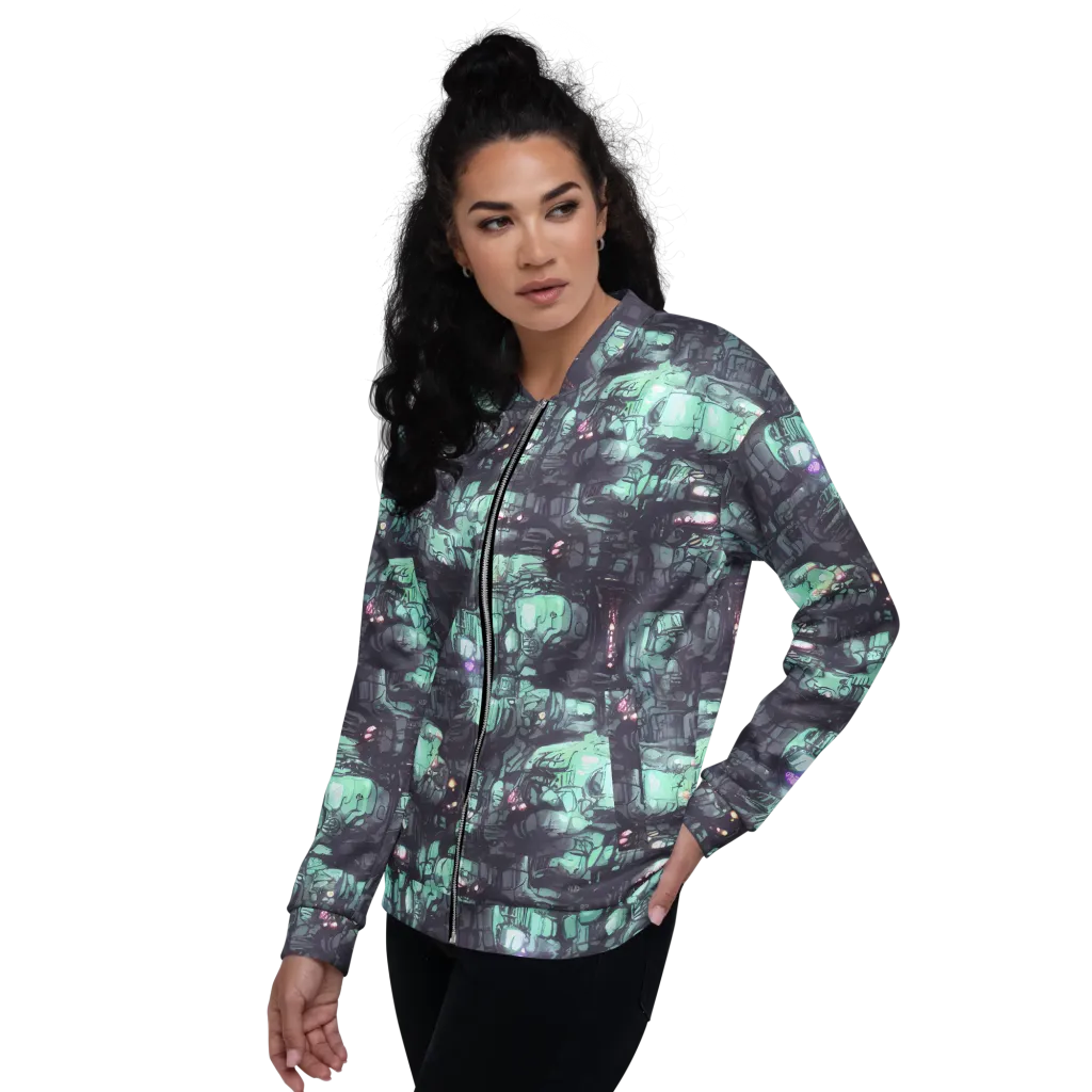 Neon Underworld on Bomber Jacket — Left