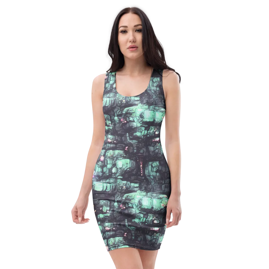 Neon Underworld on Bodycon Dress — Front