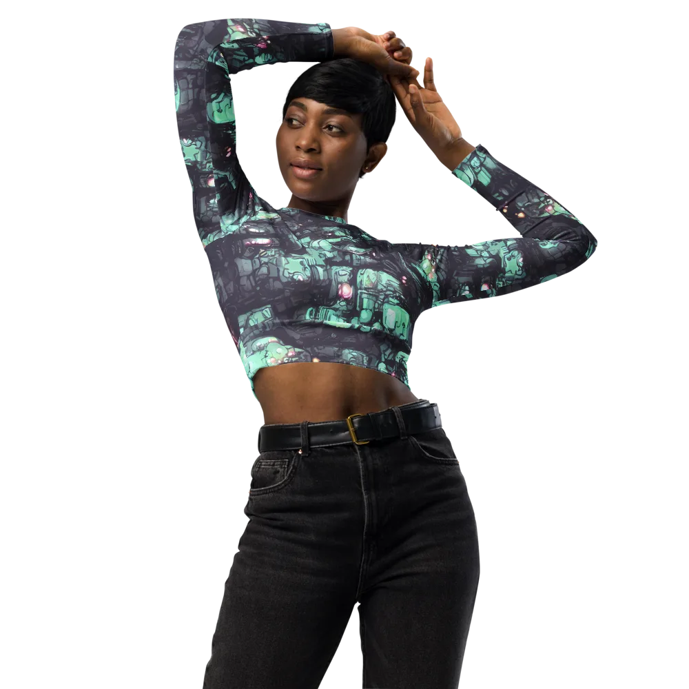 Neon Underworld on Long Sleeve Crop Top — Front
