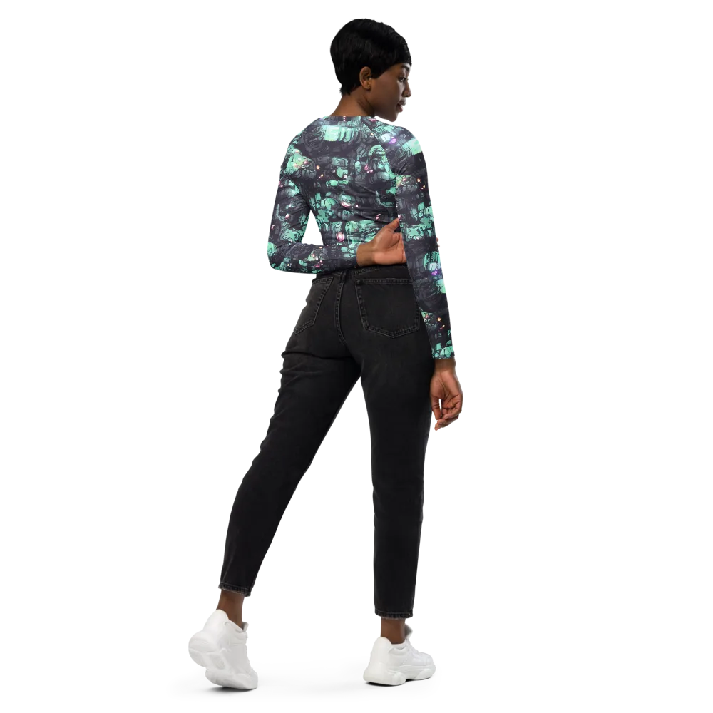 Neon Underworld on Long Sleeve Crop Top — Right Back