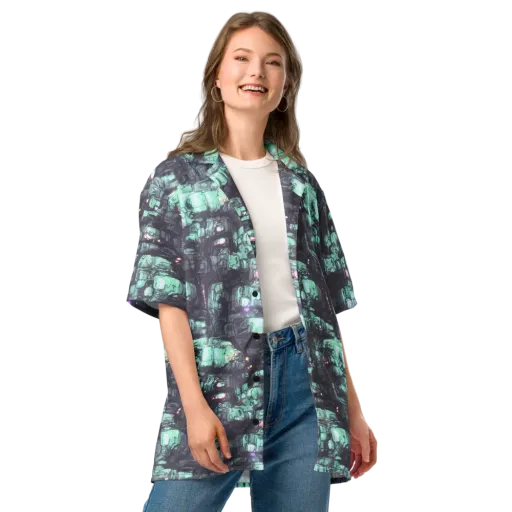 Neon Underworld on a Button Shirt