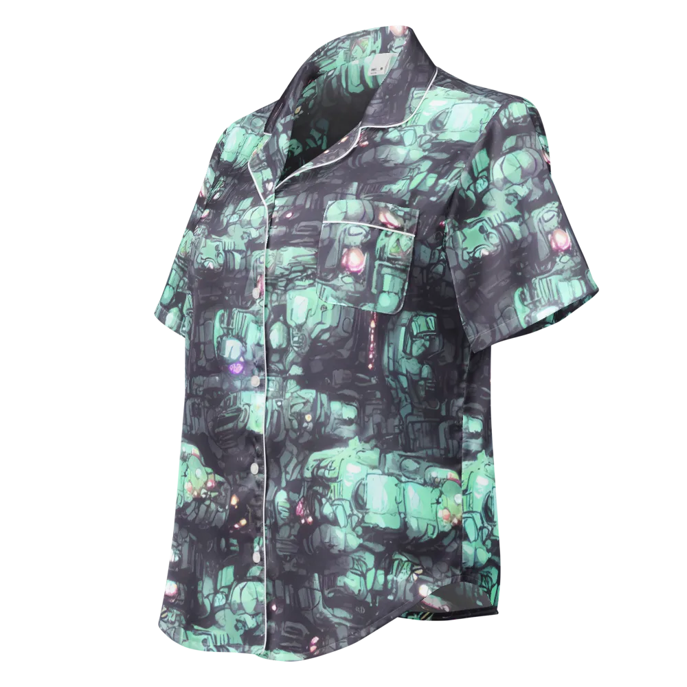 Neon Underworld on Women's Short Sleeve Pajama Top — Left Front