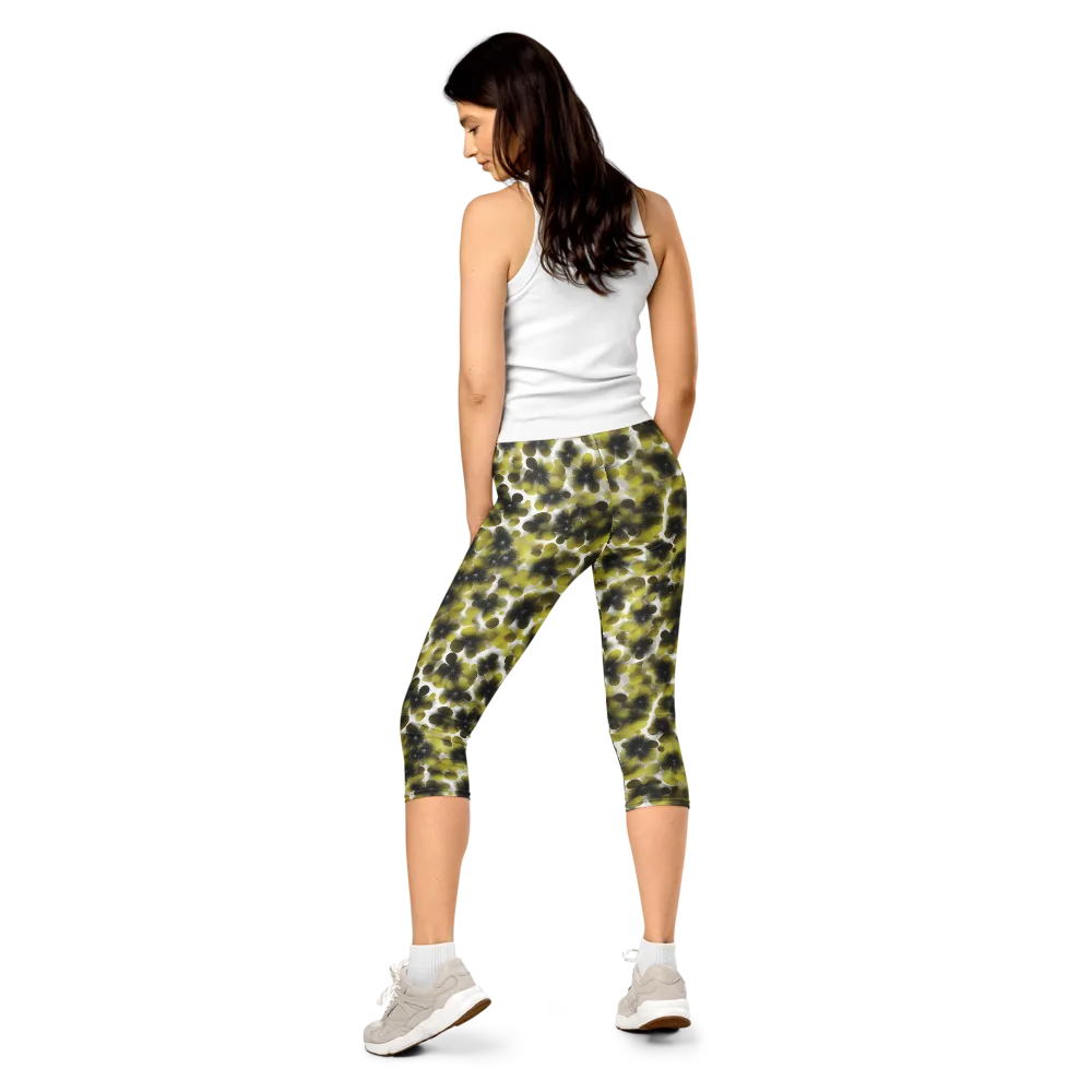 Chartreuse Midnight on Capri Leggings — Back
