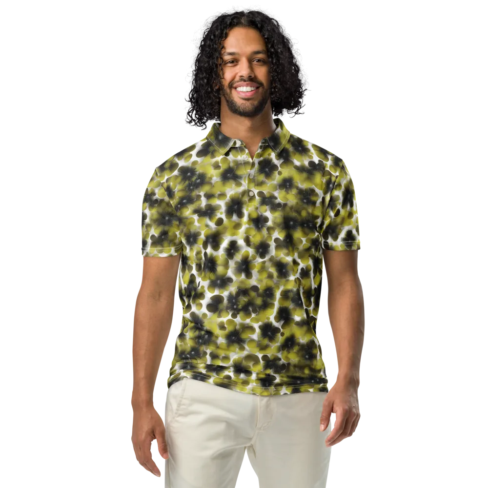 Chartreuse Midnight on Men's Slim Fit Polo Shirt — Front