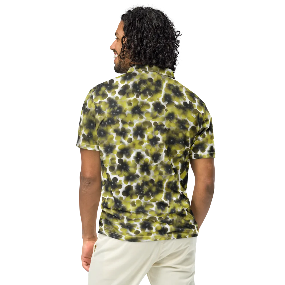 Chartreuse Midnight on Men's Slim Fit Polo Shirt — Back